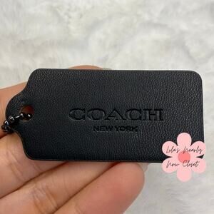 2" COACH Black Fob Bag Charm Hang tag Hangtag